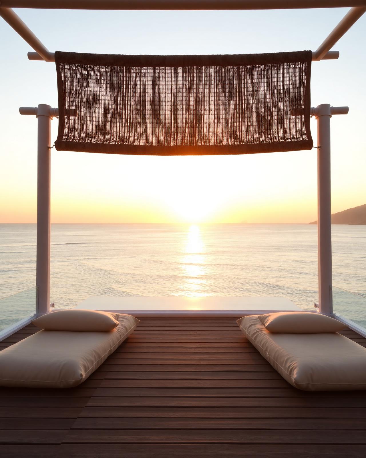 Yoga deck at sunrise